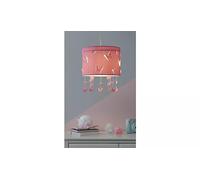 SHABJY Kids Butterfly Cutout Ceiling Shade - Pink 30x25cm Drum Lampshade with 3D Effect and Suspended Butterflies