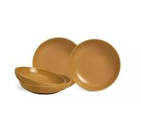 SHABJY Matte Glaze 4 Piece Stoneware Pasta Bowls Our Upscale 4-Piece Pasta Bowl Set is Scandi-Inspired and Finished in A Matte Glaze - Mustard