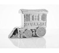 SHABJY Silver Crushed Diamond King Wagon Ornament - 20cm Luxury Gypsy Caravan Ceramic Decor | Sparkling Bling Crystal Showpiece for Table, Shelf & Home Decoration