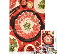 Shabu-Shabu Feast︰ A Culinary Delight for Adults 1000 Piece Puzzle Train Logical Thinking And Problem-solving Relaxing Stress Free Enjoyment (38x52cm)