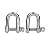 Shackle, 304 Stainless Steel D Ring Shackles M4-M20 Screw Pin Anchor Shackle for Traction Steel Wire,Safe Bearing Capacity, Winch Shackles (2pcsM16)