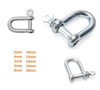Shackles 5 6 8 10 12 14 16 20mm Galvanised Steel Lifting Towing Bow Dee D Link (20MM)