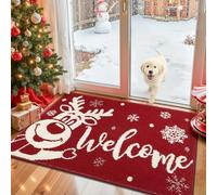 SHACOS Christmas Door Mat Indoor, Loop Pile Dust Dirt Trapper Door Mats, Non-Slip Machine Washable Floor Mat, Pets and Dog Mat, Absorbent Entrance Mat, Holiday Decoration Gifts, Elk, 80 x 120 cm