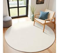 SHACOS Cream Round Rug 200cm Large Fluffy Area Rugs Circle Rug Washable Anti Slip Underside Soft Round Rugs for Living Room, Bedroom, Kid's Room