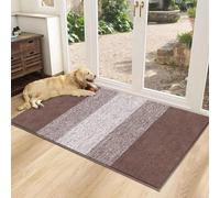 SHACOS Door Mat Indoor, Microfiber Dust Dirt Trapper Door Mats, Non-Slip Machine Washable Floor Mat, Pets and Dog Mat, Super Absorbent Entrance Mat, Brown, 80 x 150 cm