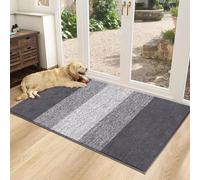 SHACOS Door Mat Indoor, Microfiber Dust Dirt Trapper Door Mats, Non-Slip Machine Washable Floor Mat, Pets and Dog Mat, Super Absorbent Entrance Mat, Grey, 80 x 150 cm