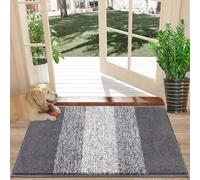 SHACOS Door Mat Indoor, Microfiber Dust Dirt Trapper Door Mats, Non-Slip Machine Washable Floor Mat, Pets and Dog Mat, Super Absorbent Entrance Mat, Grey, 40 x 60 cm