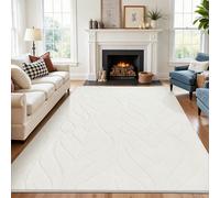 SHACOS Large Rugs for Living Room 140x200 cm Fluffy Low Pile Rug Washable Area Rug Anti Slip Modern Carpet Rugs for Bedroom Kids Room Home, Cream