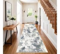 SHACOS Long Hallway Runner Rug 80x200cm Abstract Hall Carpet Runners Non Slip Washable Short Pile Distressed Floor Narrow Rugs for Entryway Kitchen Bedroom Laundry Room
