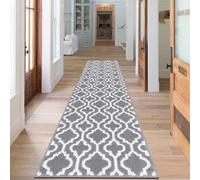 SHACOS Long Hallway Runner Rug Non Slip 60 x 240 cm Grey Washable Hall Runner Narrow Rug Floor Carpet Runners for Hallway Kitchen Entryway