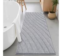 SHACOS Microfiber Bath Mat 60 x 120 cm Non Slip Super Absorbent Bathroom Mat Ultra Soft Bath Mats Machine Washable Bathroom Rug for Shower Floor Bathtub, Light Grey