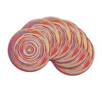 SHACOS Round Placemats Set of 6 Washbale Table Mats Heat Resistant Round Braided Woven Placemats Red Table Placemats for Kitchen Indoor Outdoor Home Restaurant