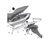 SHAD K0ER69ST Top Case Fitting Kit for Kawasaki ER - 6N 2009, Black