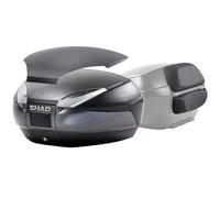 SH48 Dark Grey Topcase Set + Dark Grey Cover + Backrest, grey