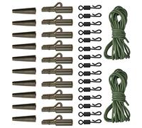 SHADDOCK 37pcs Carp Fishing Tackle Accessories Quick Change Swivels Rig Tube Safety Leader Clips Rubber Sleeves Carp Fishing Hair Rigs Set