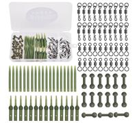 SHADDOCK Carp Fishing Helicopter Rig Accessories Kit 90pcs Anti Tangle Sleeve Chod Running Rig Quick Change Swivels Clips Beads Fishing Gear Terminal Tackle Box