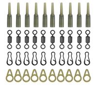 SHADDOCK Carp Fishing Running Rig Kit 40pcs Carp Fishing Accessories Chod Rigs Ring Swivel Clips Rubber Tube for Fishing Helicopter Rig Connector Carp Fishing Tackle Tool
