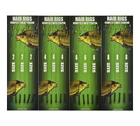 Shaddock Fishing Carp Fishing Hair Rigs Kit, 24pcs Curve Carp Hooks, Braided Thread Line Leader, Boilies, 18pcs (3packs) 2#, 4#, 6#