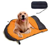 Shaddock Fishing Dog Sleeping Bag Portable Dog Bed with Storage Bag Waterproof Warm Pet Dog Cat Bed for Indoor Outdoor Travel Camping Hiking Backpacking (Orange)