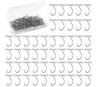 Shaddock Fishing Drop Shot Hooks, 50pcs Inline Drop Shot Rig Worm Hooks with Swivels for Bass Perch Walleye Catfish Carp