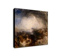 Shade and Darkness the Evening of the Deluge by J.M.W Turner - Wrapped Framed Canvas Wall Art (18 x 18 inch / 46cm x 46 cm)