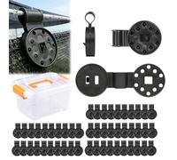 Shade Cloth Clips,2026 New Heavy Duty Round Plastic Lock Grip,Upgrade Windproof Fix Clamps,for Gardening,Greenhouse,Sun Shade Net,Anti Bird Netting Awning Tarp (100PCS)