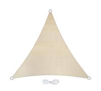Shade Sail Triangle 3.6x3.6x3.6 m Beige - Breathable Sun Shade Sail Canopy for Garden & Patio, UV Protection, Easy Install - Jardinion