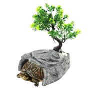 Shaded Burrow Accessory, Exotic Enclosure Decor, Moisture Control with Venting, Sturdy Stone Look Structure, Climbing Hollow with Organic Style, Vivarium Cover for Dragons Snakes