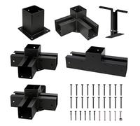 ShadeMart 4"x4" Pergola Bracket Kit, Heavy Duty Waterproof Corner Brackets for Wood Posts, DIY Post Base Hardware for Patio Pergolas, Gazebos, Log Cabins (2 Pack 3-Way T Corner)