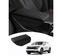 Shademax Custom Fit for Center Console Cover Kia Sportage 2023 2024 Armrest Cover Center Console Pad PU Leather Armrest Seat Box Cover Protector Sportage Accessories Anti-Scratch Black