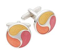 Shades of Lilac Cufflinks - Round Onyx Art CK570 Men's Circle Cuff Links In Premier Life Packaging