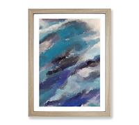 Shades Of Serenity Abstract Framed Print | A2 Oak Framed Wall Art | Ready to Hang | Abstract Fantasy Picture | Living Room Bedroom Lounge Office
