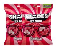 Shades Straight Up Strawberry Flavour Sweets by Niko Vegan Recipe Halal 2 Pack