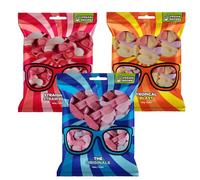 Shades Tropical, Original & Strawberry Flavoured Sugar-Coated Foam Gums - Vegan & Halal - Sunglasses Shaped Jelly Sweets- Perfect Kids Treat (03 Bags, Random Mix)