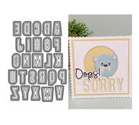 Shadow 26 Capital Letters Dotted Line Metal Die Cuts for Card Making