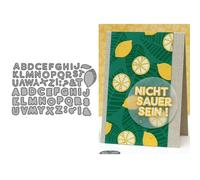 Shadow 26 Capital Letters Lemon Metal Die Cuts for Card Making