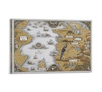 Shadow And Bone Map Art Poster Canvas Wall Art Farmhouse Gallery Aesthetic Room Decor For Bedroom Bathroom 12x18inch(30x45cm)