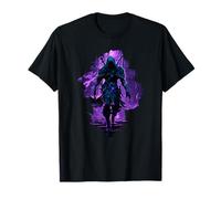 Shadow Asassine Fantasy Villain in Purple Fog T-Shirt