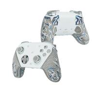 SHADOW BOOLT Controller Grips for FLYDIGI Controller - Anti-Slip, Multi-Texture, Sweat-Absorbing, Pre-Cut Grip Tape Set (Ash Grey,Metallic Blue & White, Compatible with GameSir G7 Pro)