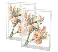 Shadow Box,2 Pcs Acrylic Shadow Boxes Frame,DIY Clear Acrylic Display Box,Picture Frame Deep Box,Square Memory Box Frame for Medal,Flower,Memorabilia Display etc (5*7*1.4 in)