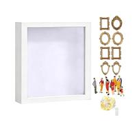 Shadow Box - Family Memory Frame Display, Keepsake Silhouette Case, Deep Wooden Photo Citrine, Collector's Cabinet with Glass Front, Decorative Wall Mounted Display | Gift Idea