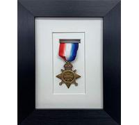 Shadow Box Frame for Medal Display | Deep 3D Box for Military, Sports and War Awards | Perspex Front And MDF Backing | White Mount - Black Frame | Fits One Medal