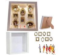 Shadow Box Frame Kit with Gold Mini Frames,DIY Mini Museum Silhouette Box,Figurines and Lights,Celebrate Your Unique Memories in Style,Creative Memory Display Kit for Anniversary,Wedding,Birthday