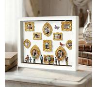 Shadow Box Frame Kit With LED Lights - DIY Mini Museum Silhouette Box Including Gold Mini Frames & Figurines | Build Your Own Museum Of Us For Personalized Storytelling