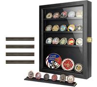 Shadow Box Frame with Shelves, Medal/Challenge Coin Display Case, Keepsake/Pet Memorial/Baby Shadow Box Display Cabinet, Best Bridal/Engagement/Wedding Registry/House Warming Gifts (Black)