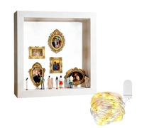 Shadow Box Picture Frame | Collectible Wall Ornament | Mini Golden Frame Display Memory Box,for Wedding Birthday Housewarming Holiday Mother Girlfriend Friends Family