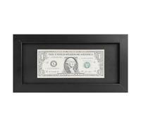 Shadow Box Picture Frame,Wood Dollar Bill Frame,First Dollar Frame,Black Dollar Billr Frame with Mat,or 4x9 Business License Frame （Without Mat,Real Glass,Easel Stand/Wall Mount - Hangers (1-Pack)