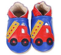 SHADOW DANCE UK 0-6 Months 15-Fire Engine Baby Leather Shoes Soft Sole Girl Boys Toddler Infant Walking First pram Gift New Born (15-FireEngine, 0_Months)