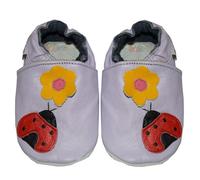 SHADOW DANCE UK 18-24 Months Lilac Lady Bug Baby Leather Shoes Soft Sole Girl Boys Toddler Infant Walking First Gift New Born (Lilac Lady Bug, 18-24 Months)