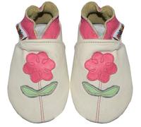 SHADOW DANCE UK 18-24 Months Pink Flowers with Green Leaves Baby Leather Shoes Soft Sole Girl Boys Toddler Infant Walking First pram Gift New Born (Pink Flowers with Green Leaves, 18-24 Months)